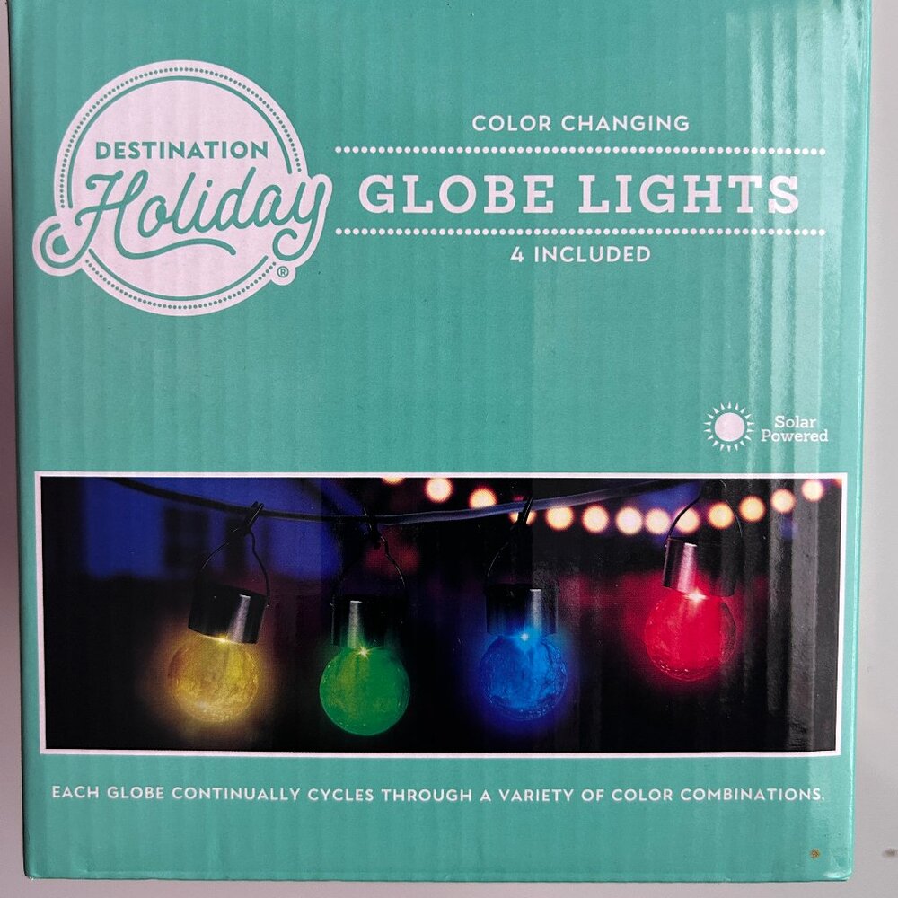 DESTINATION HOLIDAY 197870101545 Lights Color Changing Globe Lights 4-Ct